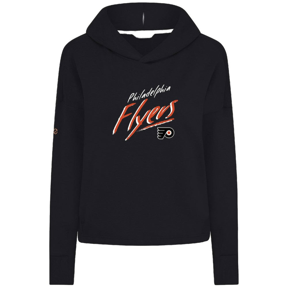 Philadelphia Flyers Levelwear Women's Sweet Sizzle Tri-Blend Cropped Pullover Hoodie - Black | US 203092218