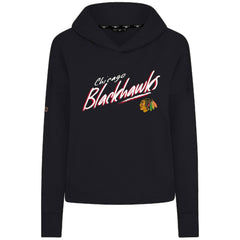 Chicago Blackhawks Levelwear Women's Sweet Sizzle Tri-Blend Cropped Pullover Hoodie - Black | US 203092219