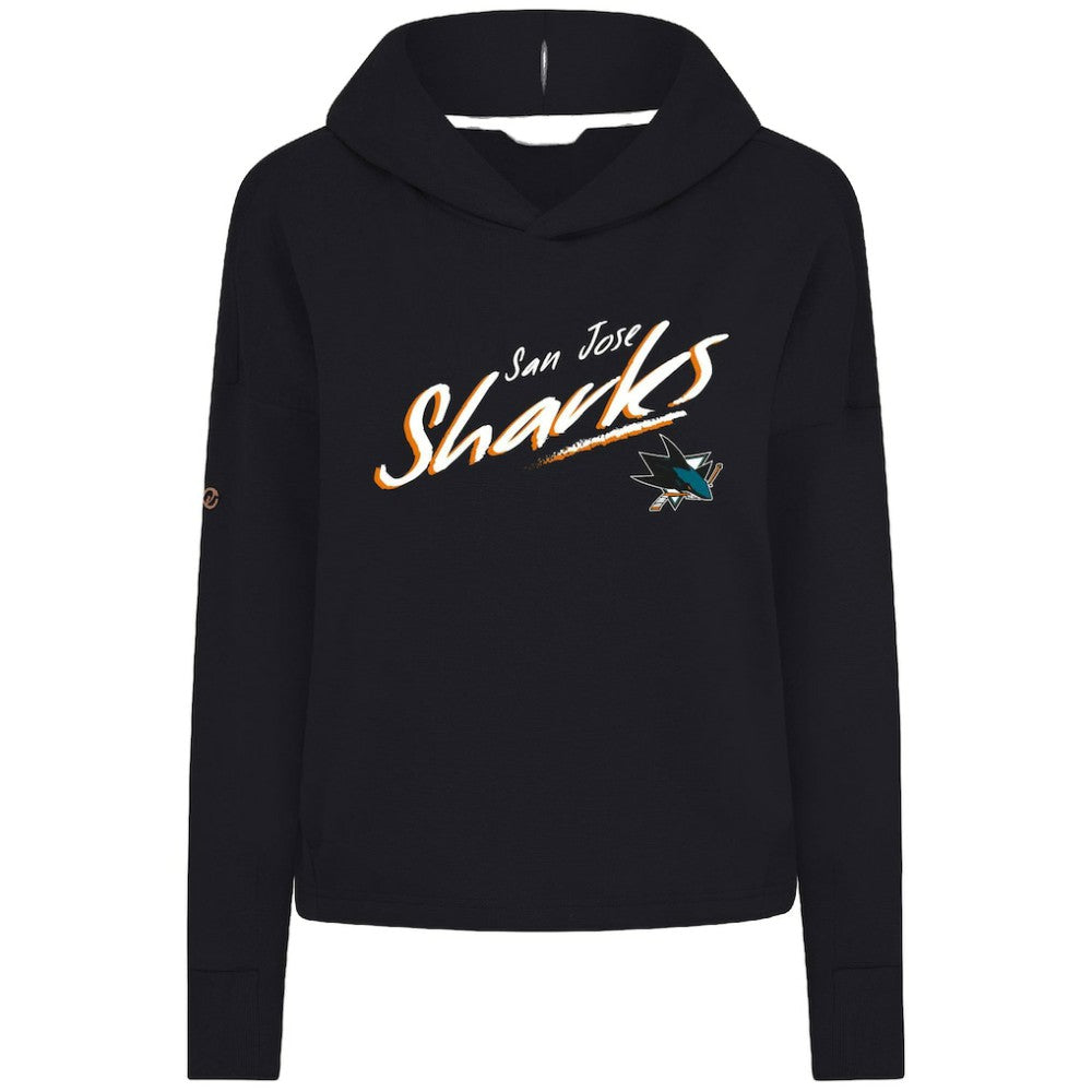 San Jose Sharks Levelwear Women's Sweet Sizzle Tri-Blend Cropped Pullover Hoodie - Black | US 203092226