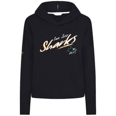 San Jose Sharks Levelwear Women's Sweet Sizzle Tri-Blend Cropped Pullover Hoodie - Black | US 203092226