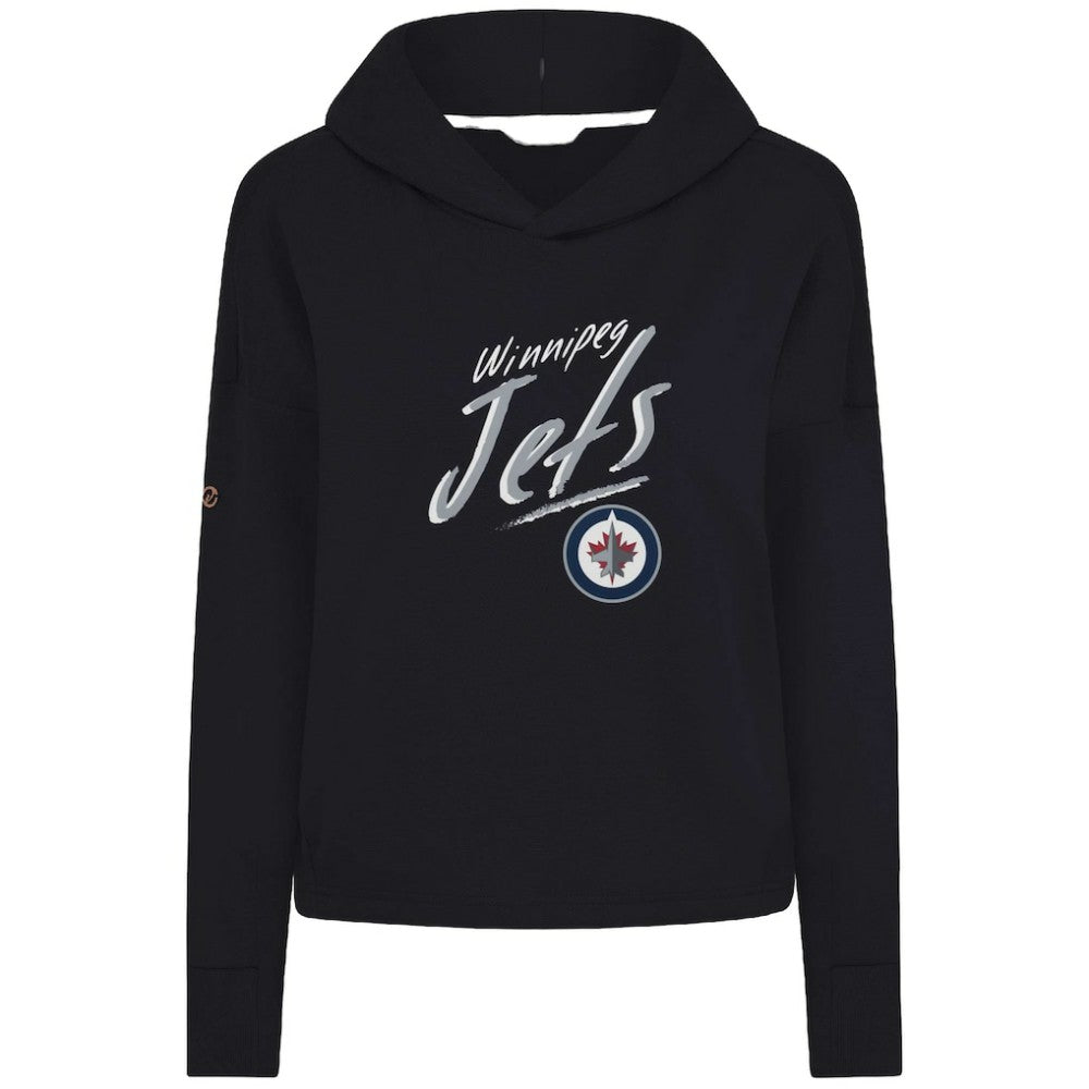 Winnipeg Jets Levelwear Women's Sweet Sizzle Tri-Blend Cropped Pullover Hoodie - Black | US 203092227