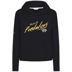 Nashville Predators Levelwear Women's Sweet Sizzle Tri-Blend Cropped Pullover Hoodie - Black | US 203092231