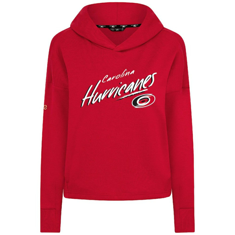 Carolina Hurricanes Levelwear Women's Sweet Sizzle Tri-Blend Cropped Pullover Hoodie - Red | US 203092233
