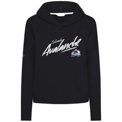 Colorado Avalanche Levelwear Women's Sweet Sizzle Tri-Blend Cropped Pullover Hoodie - Black | US 203092235