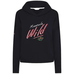 Minnesota Wild Levelwear Women's Sweet Sizzle Tri-Blend Cropped Pullover Hoodie - Black | US 203092237