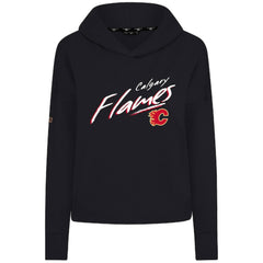 Calgary Flames Levelwear Women's Sweet Sizzle Tri-Blend Cropped Pullover Hoodie - Black | US 203092239