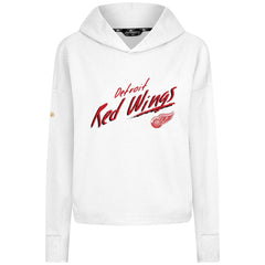 Detroit Red Wings Levelwear Women's Sweet Sizzle Tri-Blend Cropped Pullover Hoodie - White | US 203092241