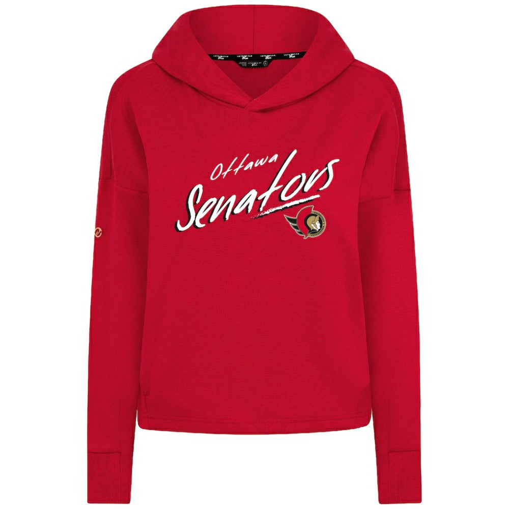 Ottawa Senators Levelwear Women's Sweet Sizzle Tri-Blend Cropped Pullover Hoodie - Red | US 203092249