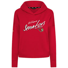 Ottawa Senators Levelwear Women's Sweet Sizzle Tri-Blend Cropped Pullover Hoodie - Red | US 203092249
