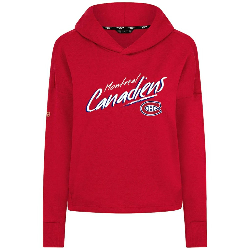 Montreal Canadiens Levelwear Women's Sweet Sizzle Tri-Blend Cropped Pullover Hoodie - Red | US 203092250