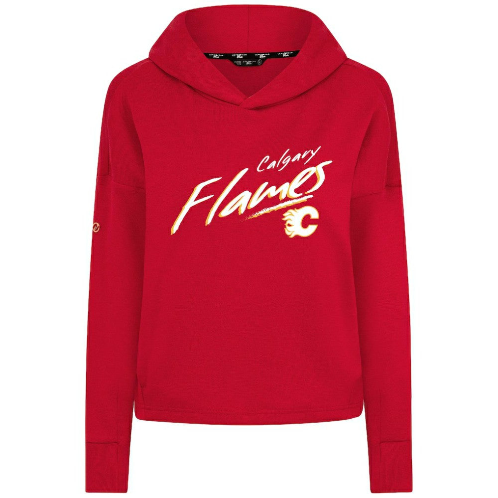 Calgary Flames Levelwear Women's Sweet Sizzle Tri-Blend Cropped Pullover Hoodie - Red | US 203092251