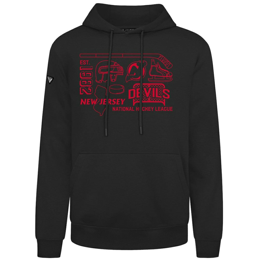 New Jersey Devils Levelwear Podium Campaign Pullover Hoodie - Black | US 203092399