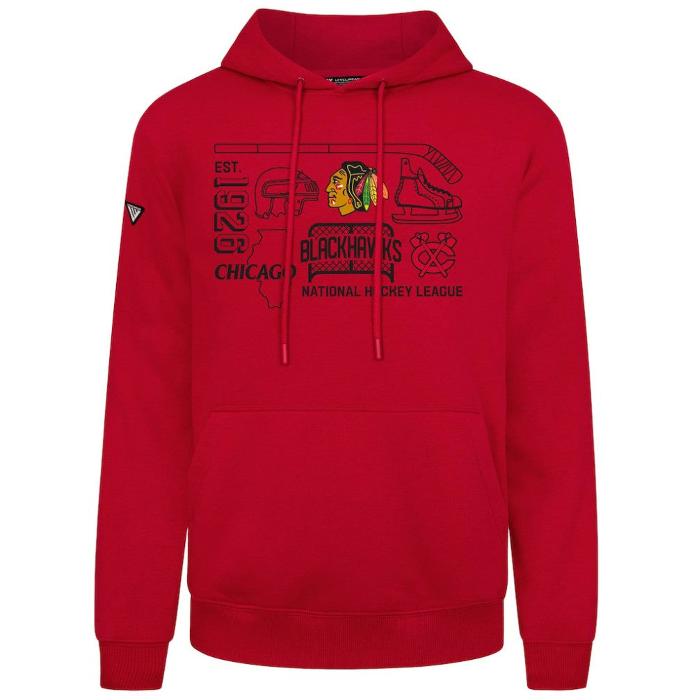 Chicago Blackhawks Levelwear Podium Campaign Pullover Hoodie - Red | US 203092402