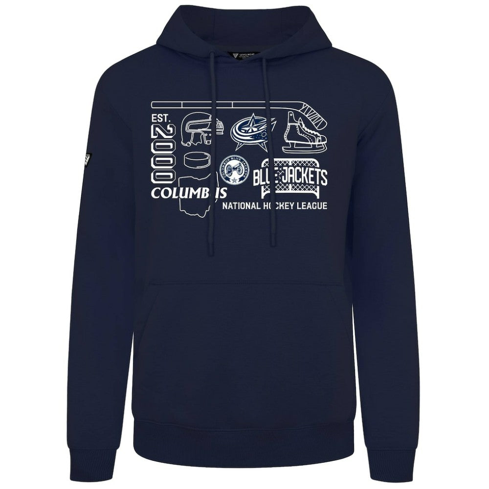 Columbus Blue Jackets Levelwear Podium Campaign Pullover Hoodie - Navy | US 203092404