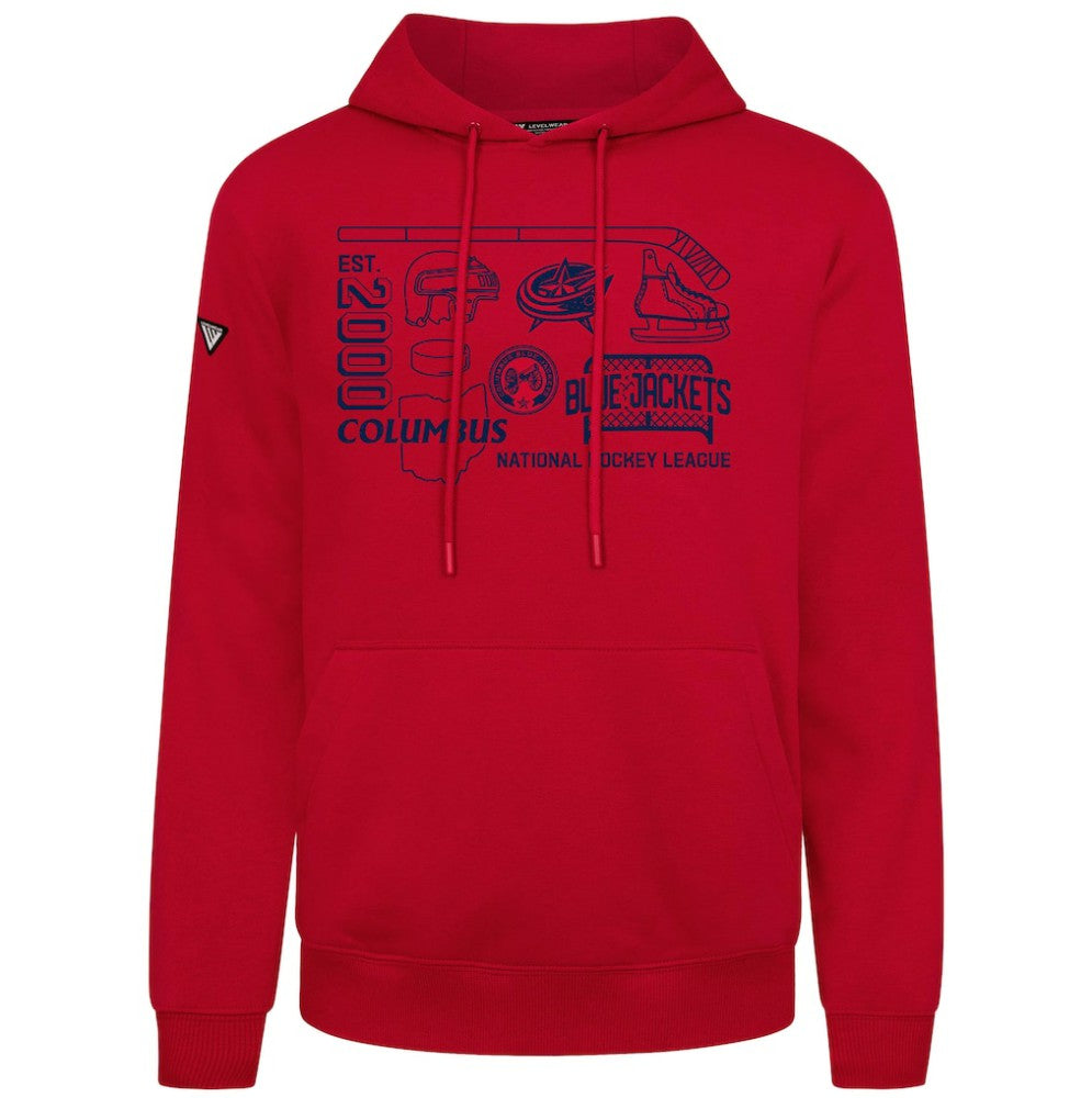 Columbus Blue Jackets Levelwear Podium Campaign Pullover Hoodie - Red | US 203092405