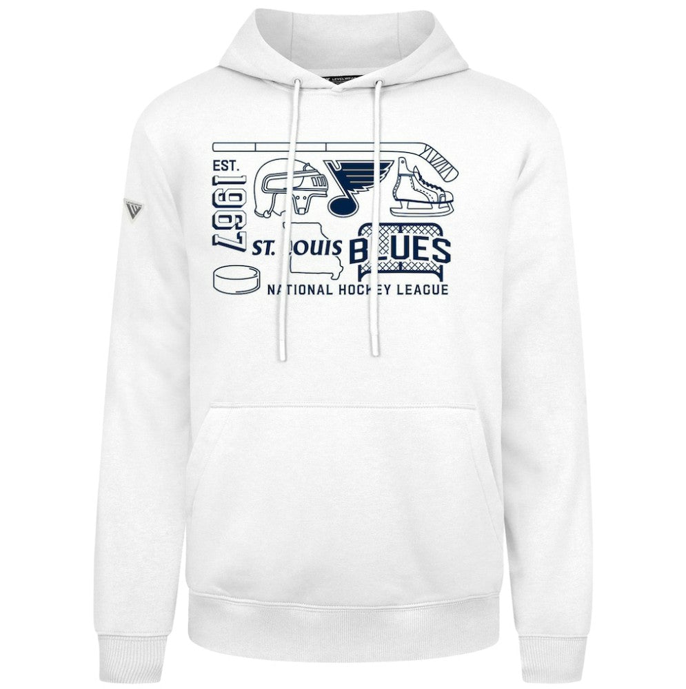 St. Louis Blues Levelwear Podium Campaign Pullover Hoodie - White | US 203092410