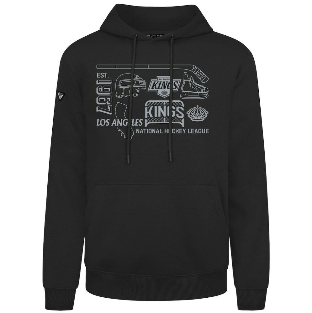 Los Angeles Kings Levelwear Podium Campaign Pullover Hoodie - Black | US 203092415