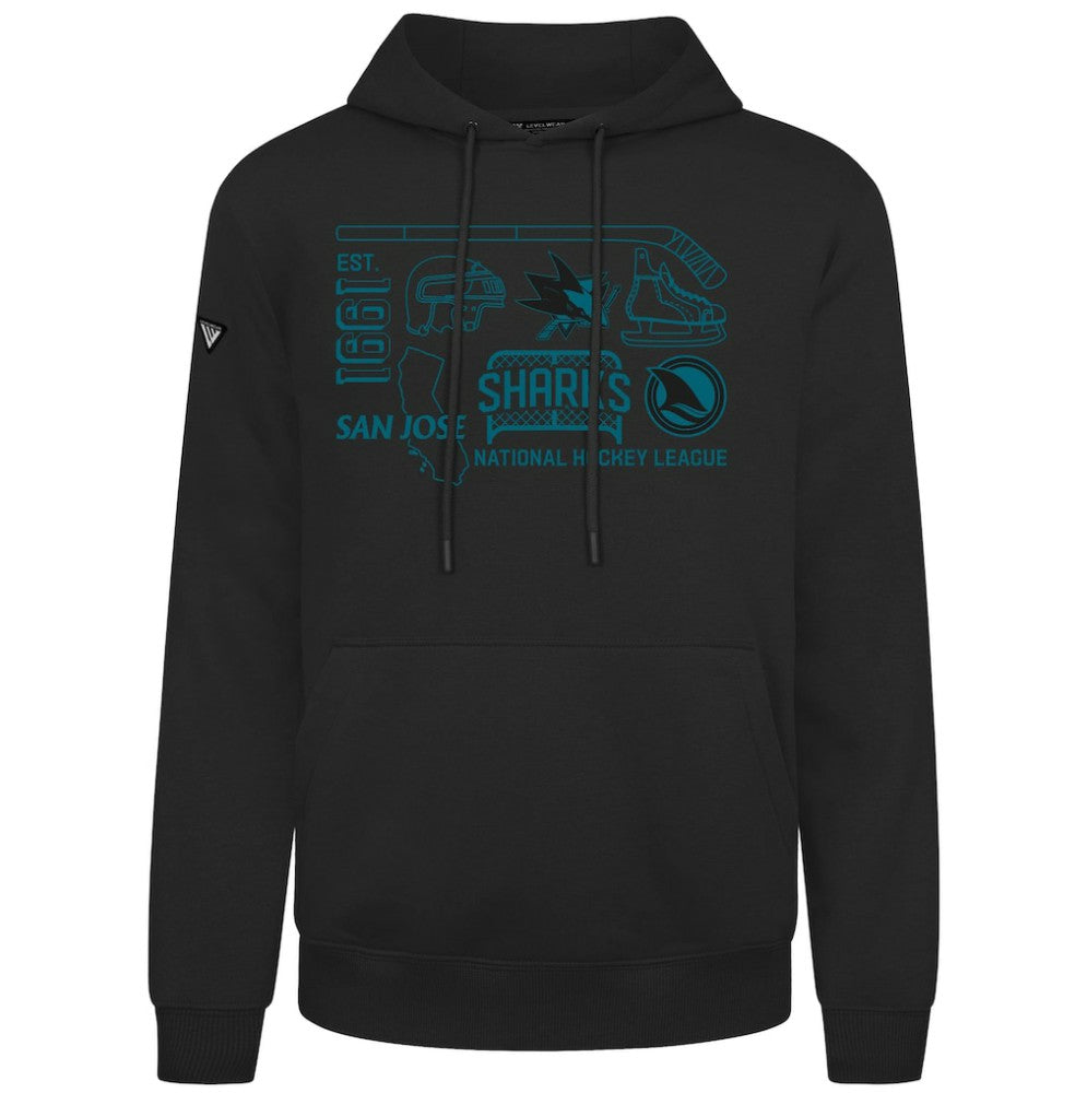 San Jose Sharks Levelwear Podium Campaign Pullover Hoodie - Black | US 203092417