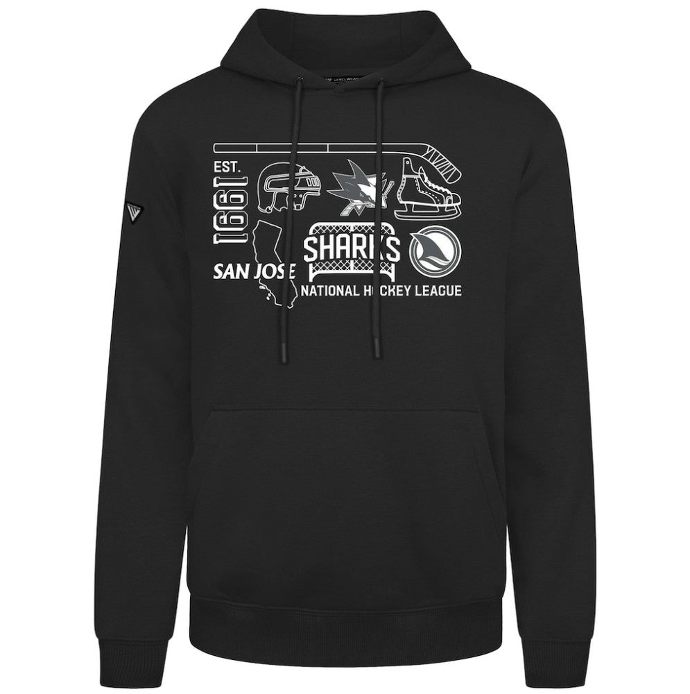 San Jose Sharks Levelwear Podium Campaign Pullover Hoodie - Black | US 203092418