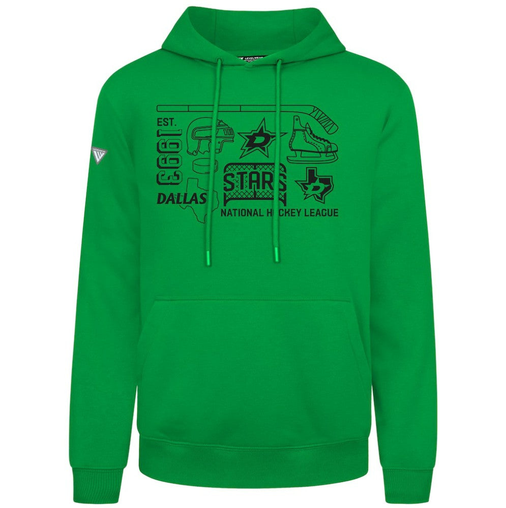 Dallas Stars Levelwear Podium Campaign Pullover Hoodie - Green | US 203092422
