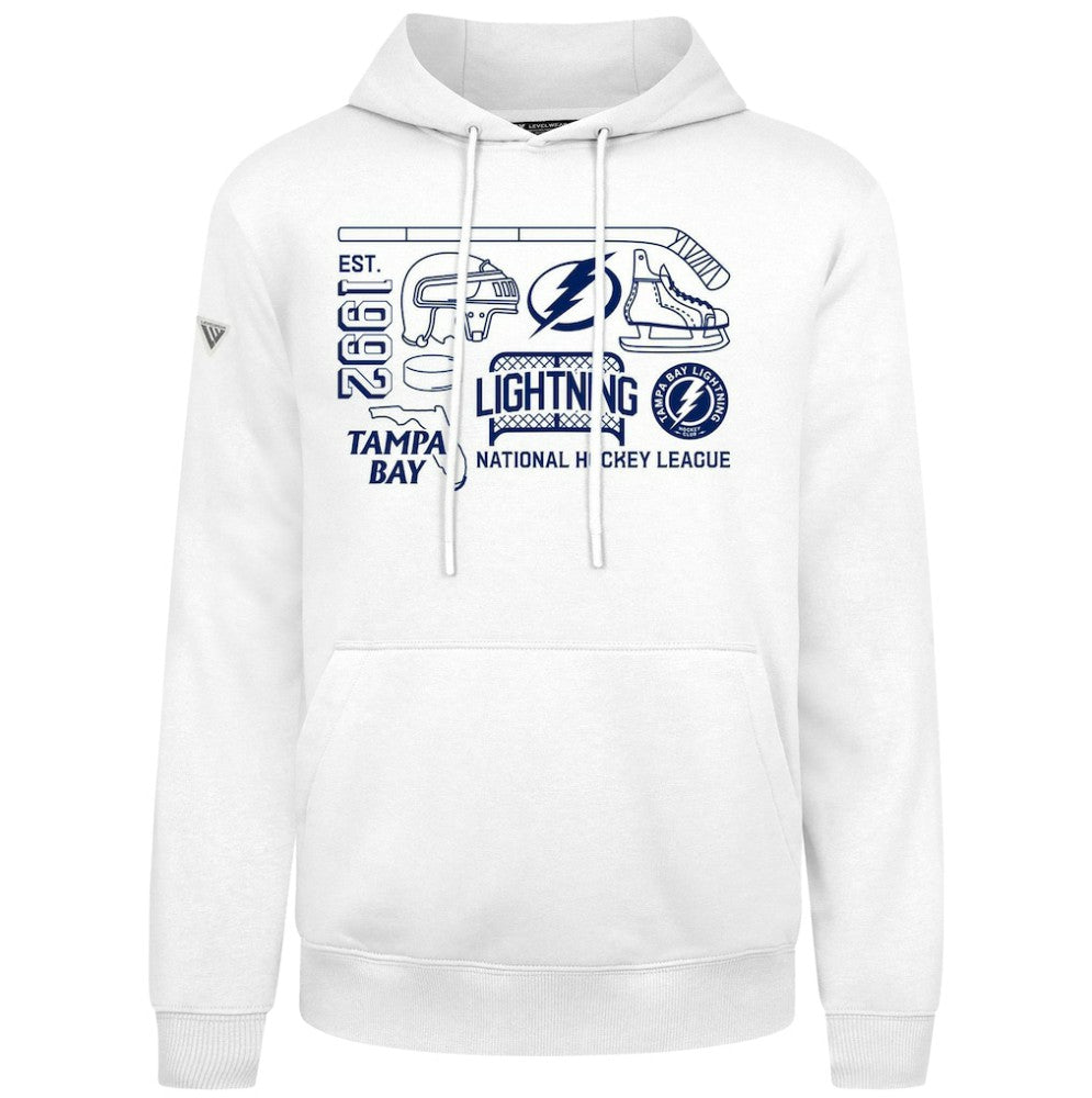 Tampa Bay Lightning Levelwear Podium Campaign Pullover Hoodie - White | US 203092423