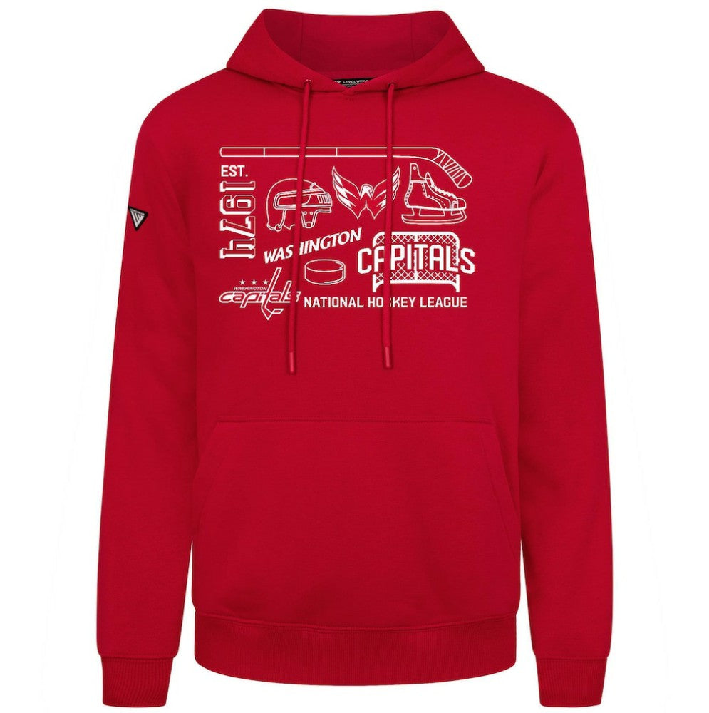 Washington Capitals Levelwear Podium Campaign Pullover Hoodie - Red | US 203092428