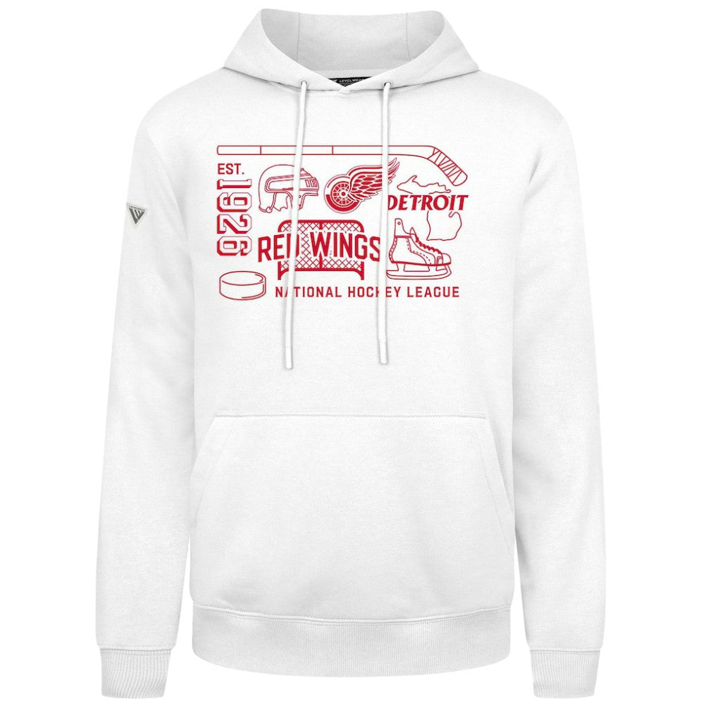 Detroit Red Wings Levelwear Podium Campaign Pullover Hoodie - White | US 203092433