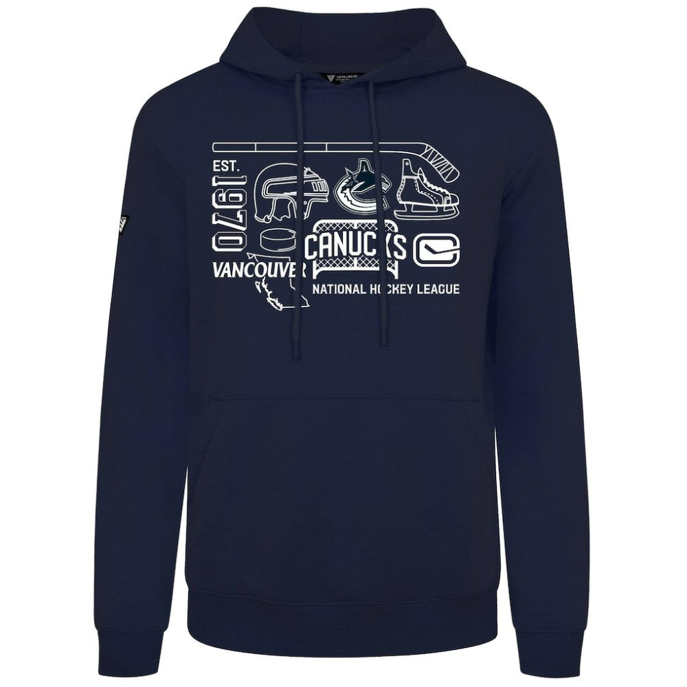 Vancouver Canucks Levelwear Podium Campaign Pullover Hoodie - Navy | US 203092441