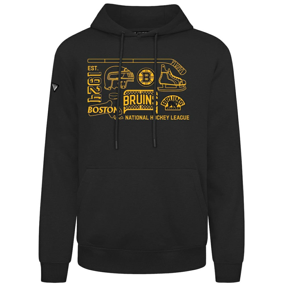 Boston Bruins Levelwear Podium Campaign Pullover Hoodie - Black | US 203092442