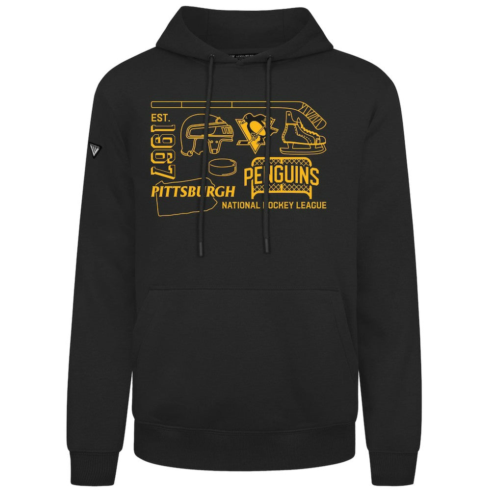Pittsburgh Penguins Levelwear Podium Campaign Pullover Hoodie - Black | US 203092444