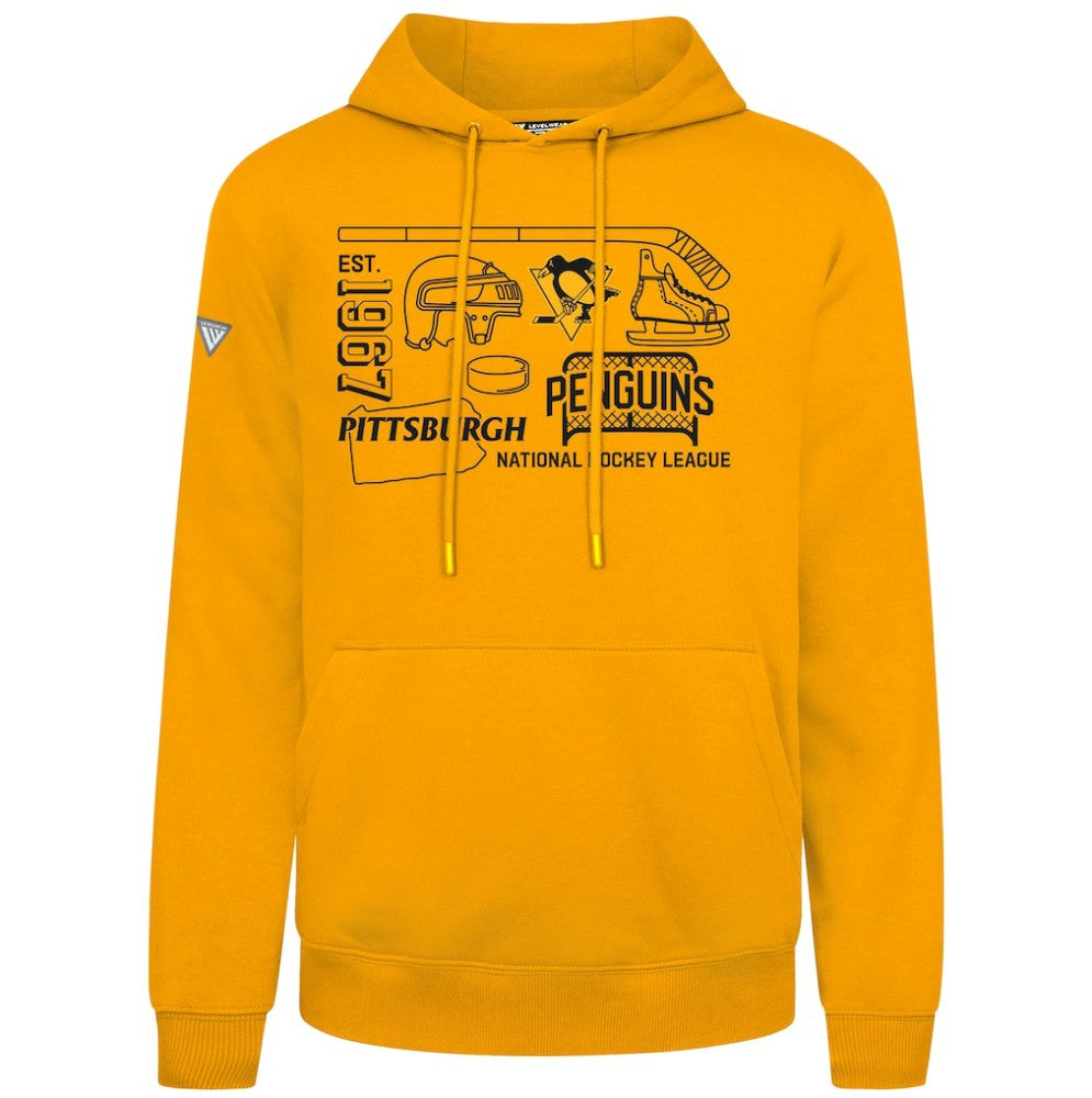 Pittsburgh Penguins Levelwear Podium Campaign Pullover Hoodie - Gold | US 203092445