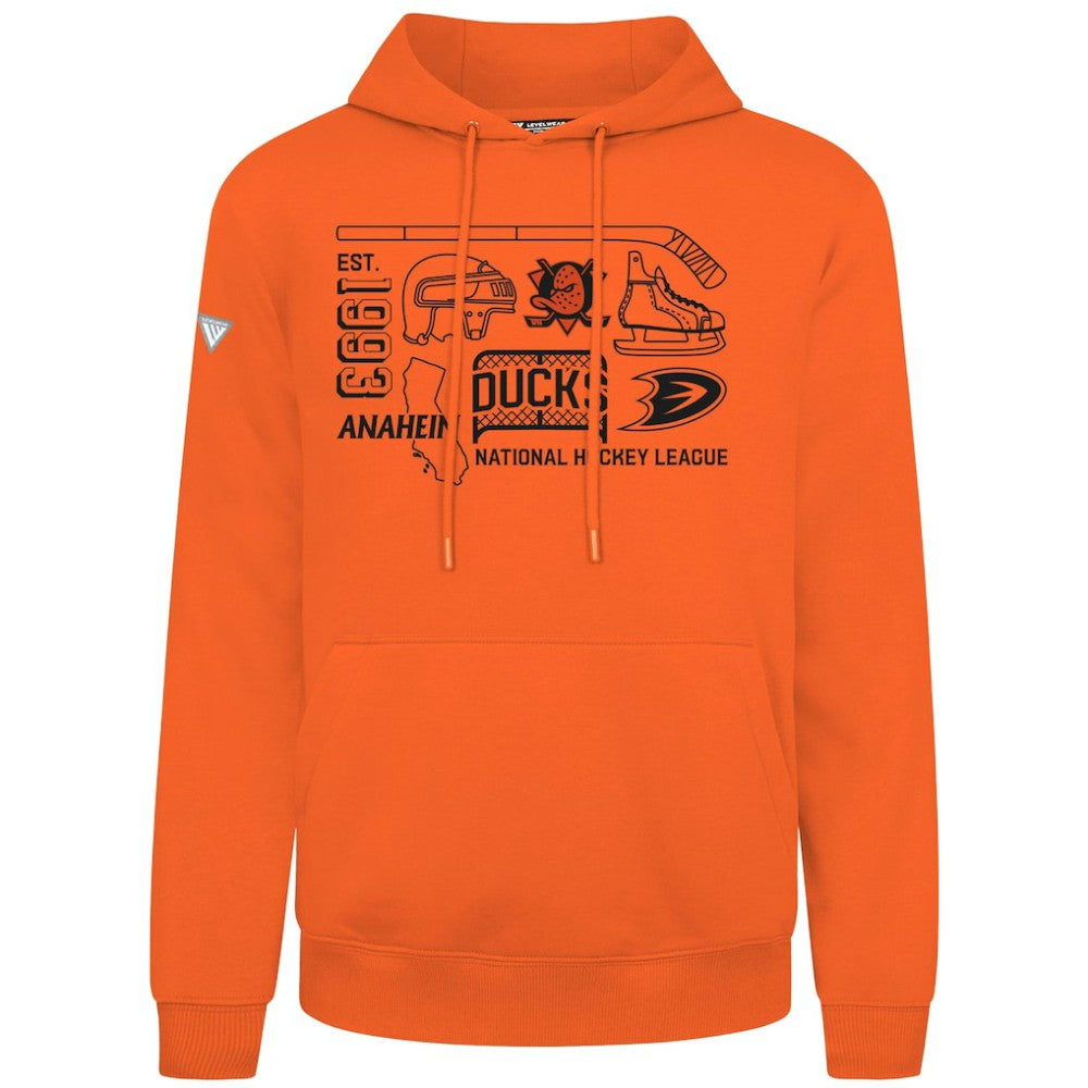 Anaheim Ducks Levelwear Podium Campaign Pullover Hoodie - Orange | US 203092449