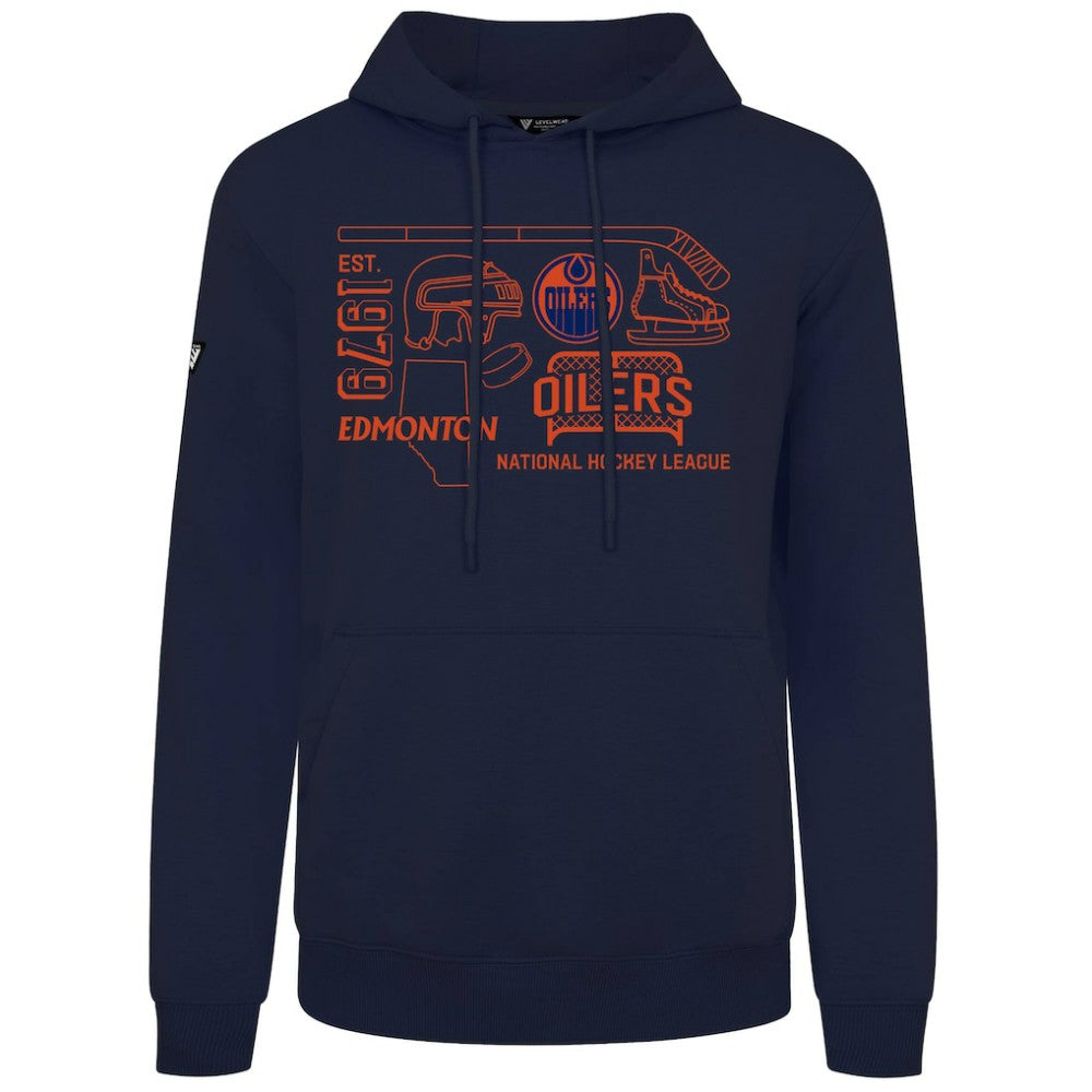 Edmonton Oilers Levelwear Podium Campaign Pullover Hoodie - Navy | US 203092451
