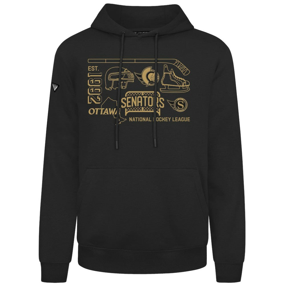 Ottawa Senators Levelwear Podium Campaign Pullover Hoodie - Black | US 203092452