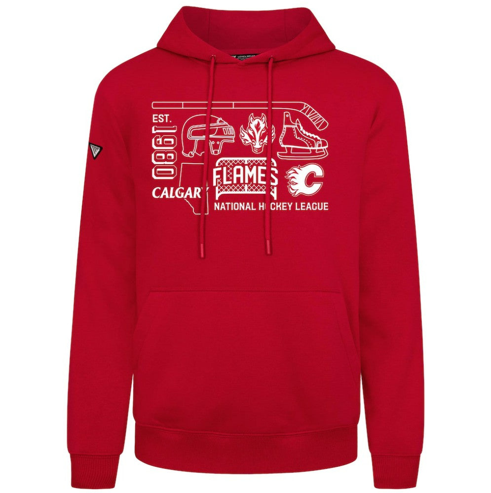 Calgary Flames Levelwear Podium Campaign Pullover Hoodie - Red | US 203092454