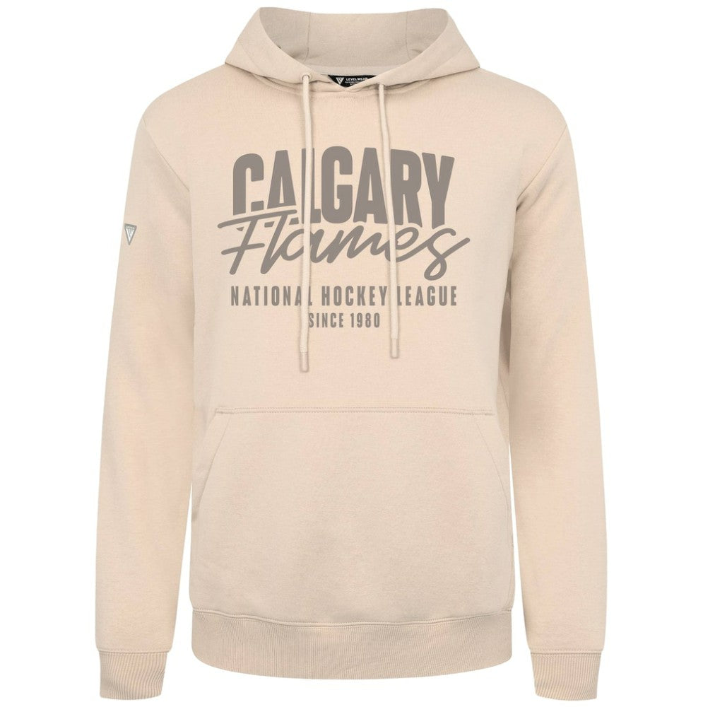 Calgary Flames Levelwear Podium Response Pullover Hoodie - Khaki | US 203092464