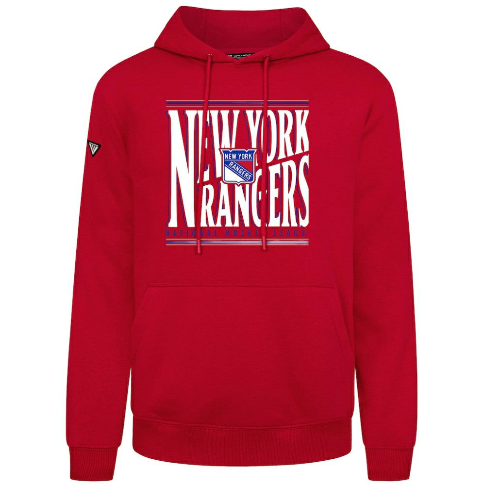 New York Rangers Levelwear Podium Powerhouse Pullover Hoodie - Red | US 203092581