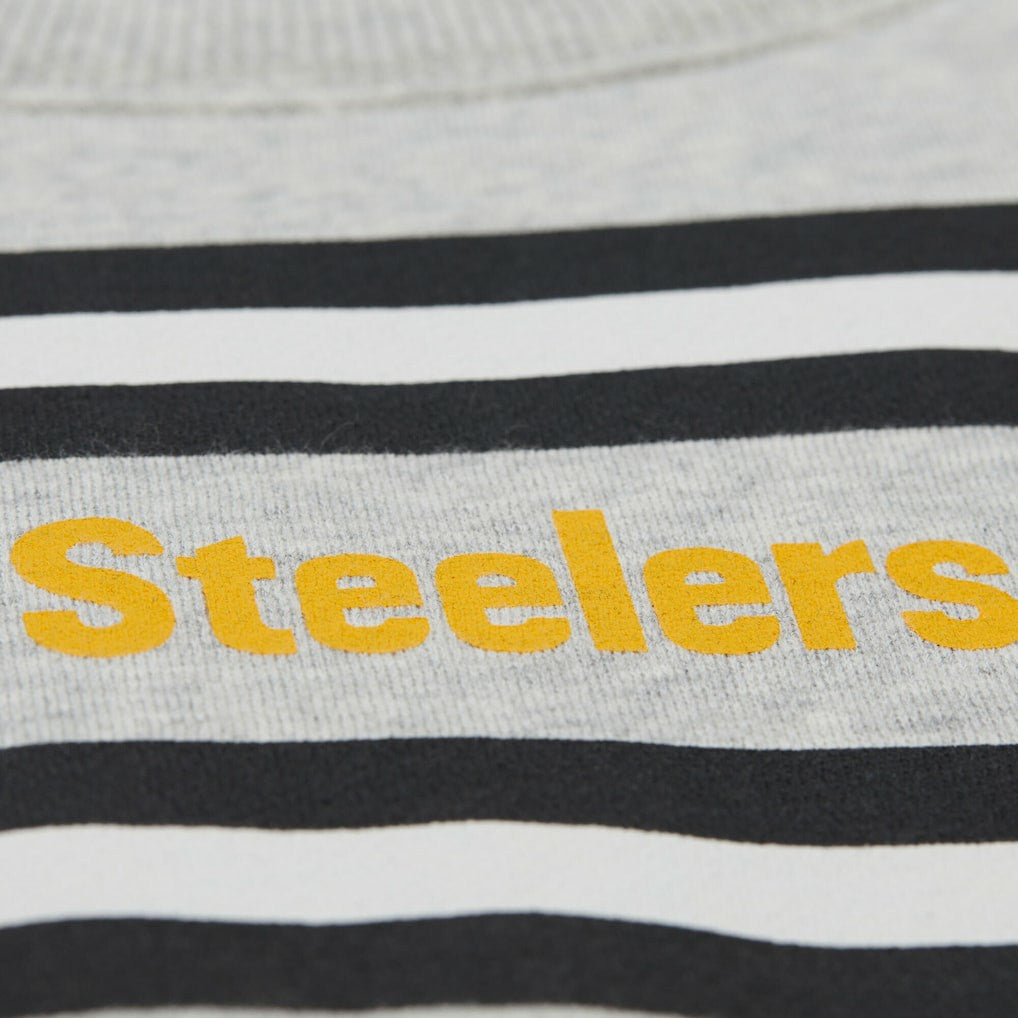Pittsburgh Steelers All Over Print Vintage Fleece Crewneck Sweatshirt - Heather Gray Sweatshirts