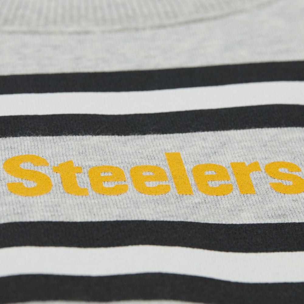 Pittsburgh Steelers All Over Print Vintage Fleece Crewneck Sweatshirt - Heather Gray Sweatshirts