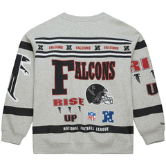 Atlanta Falcons All Over Print Vintage Fleece Crewneck Sweatshirt - Heather Gray Sweatshirts
