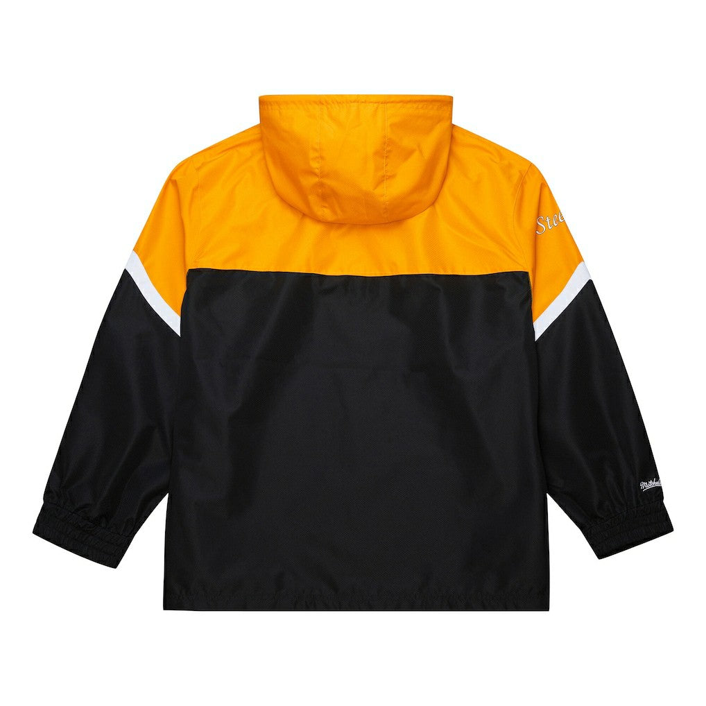 Pittsburgh Steelers Tie Breaker Vintage Logo Lightweight Anorak Half-Zip Windbreaker - Gold/Black Windbreaker