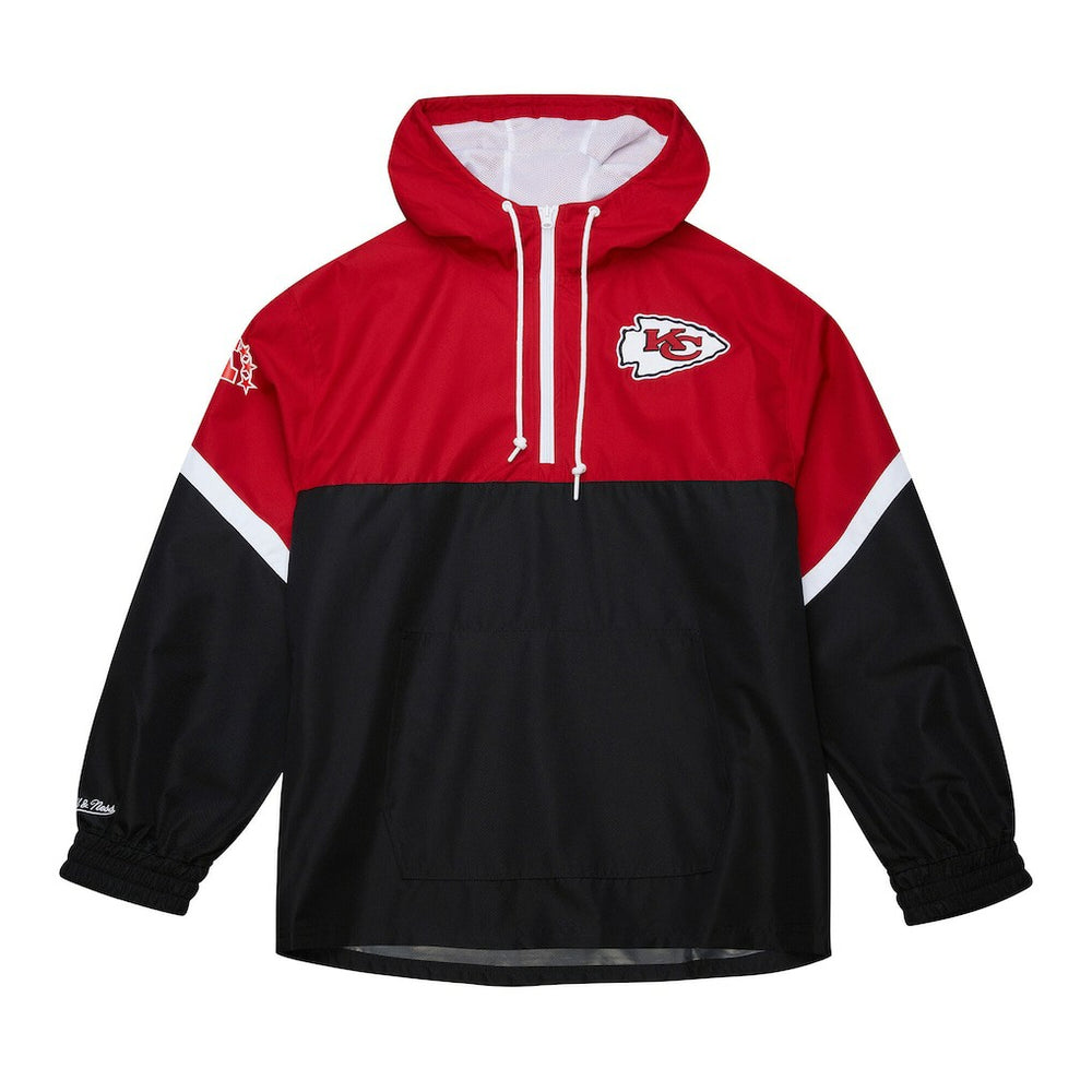 Kansas City Chiefs Tie Breaker Vintage Logo Lightweight Anorak Half-Zip Windbreaker - Red/Black Windbreaker