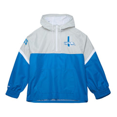 Detroit Lions Tie Breaker Vintage Logo Lightweight Anorak Half-Zip Windbreaker - Silver/Blue Windbreaker