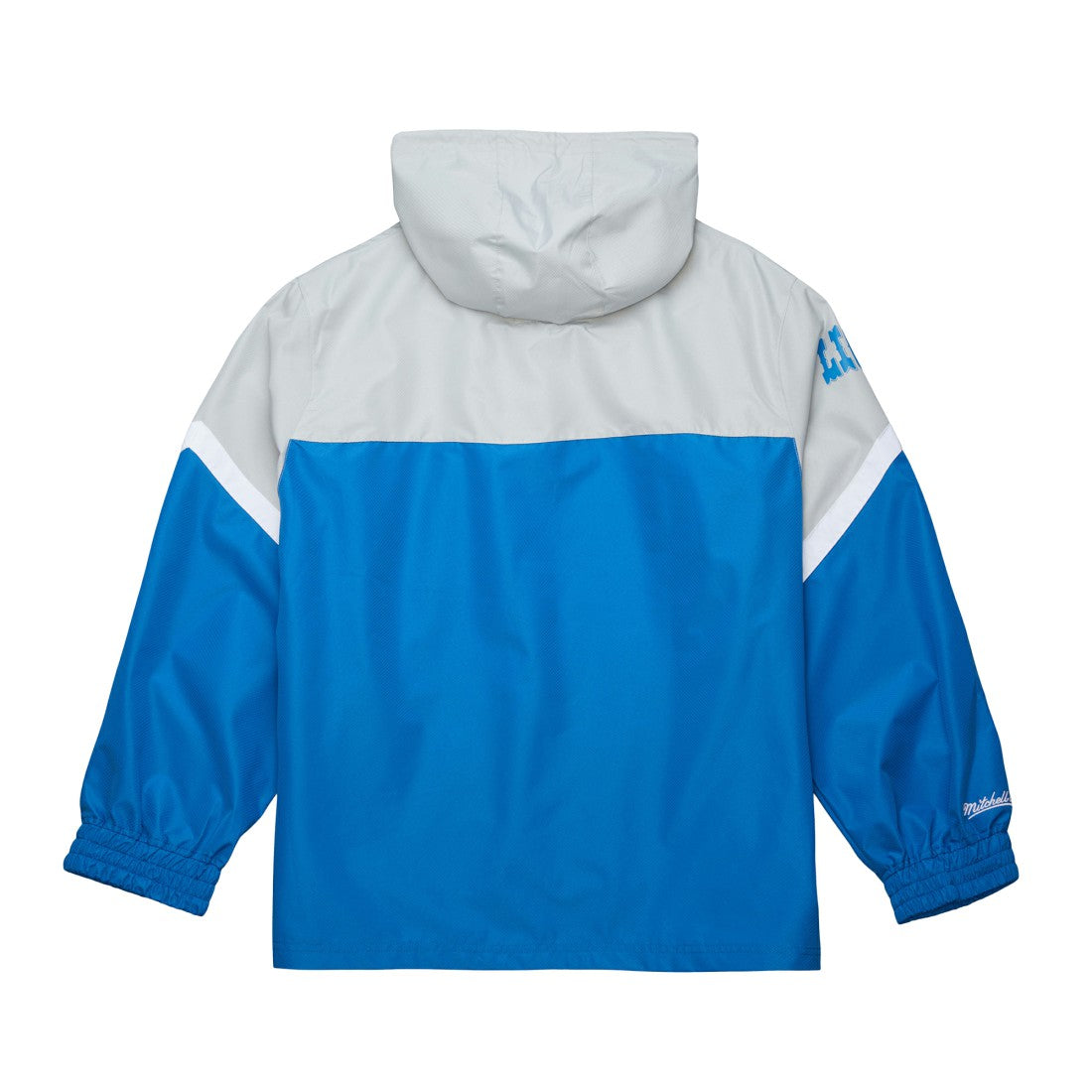 Detroit Lions Tie Breaker Vintage Logo Lightweight Anorak Half-Zip Windbreaker - Silver/Blue Windbreaker