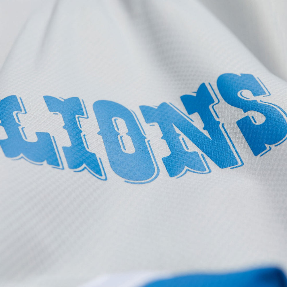 Detroit Lions Tie Breaker Vintage Logo Lightweight Anorak Half-Zip Windbreaker - Silver/Blue Windbreaker
