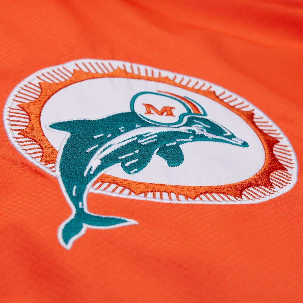 Miami Dolphins Tie Breaker Vintage Logo Lightweight Anorak Half-Zip Windbreaker - Orange/Aqua Windbreaker