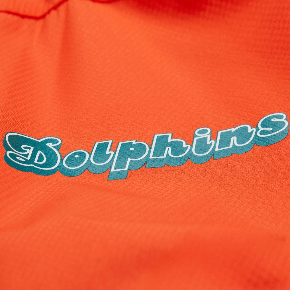 Miami Dolphins Tie Breaker Vintage Logo Lightweight Anorak Half-Zip Windbreaker - Orange/Aqua Windbreaker