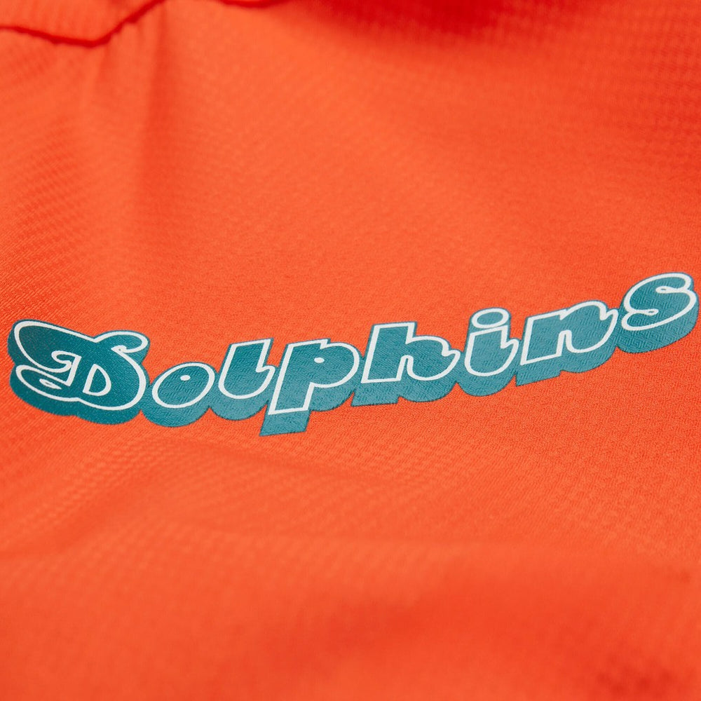 Miami Dolphins Tie Breaker Vintage Logo Lightweight Anorak Half-Zip Windbreaker - Orange/Aqua Windbreaker