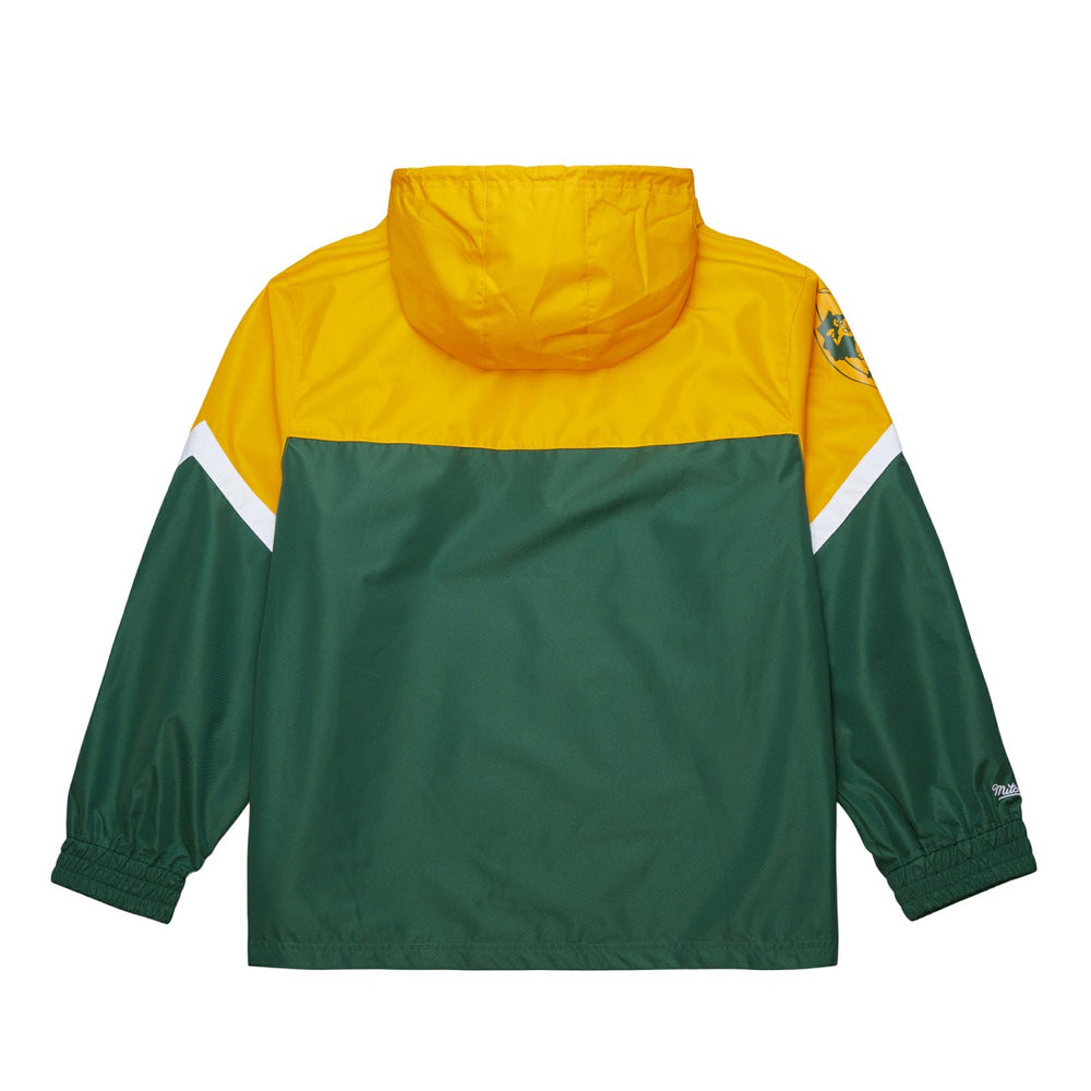 Green Bay Packers Tie Breaker Vintage Logo Lightweight Anorak Half-Zip Windbreaker - Gold/Green Windbreaker