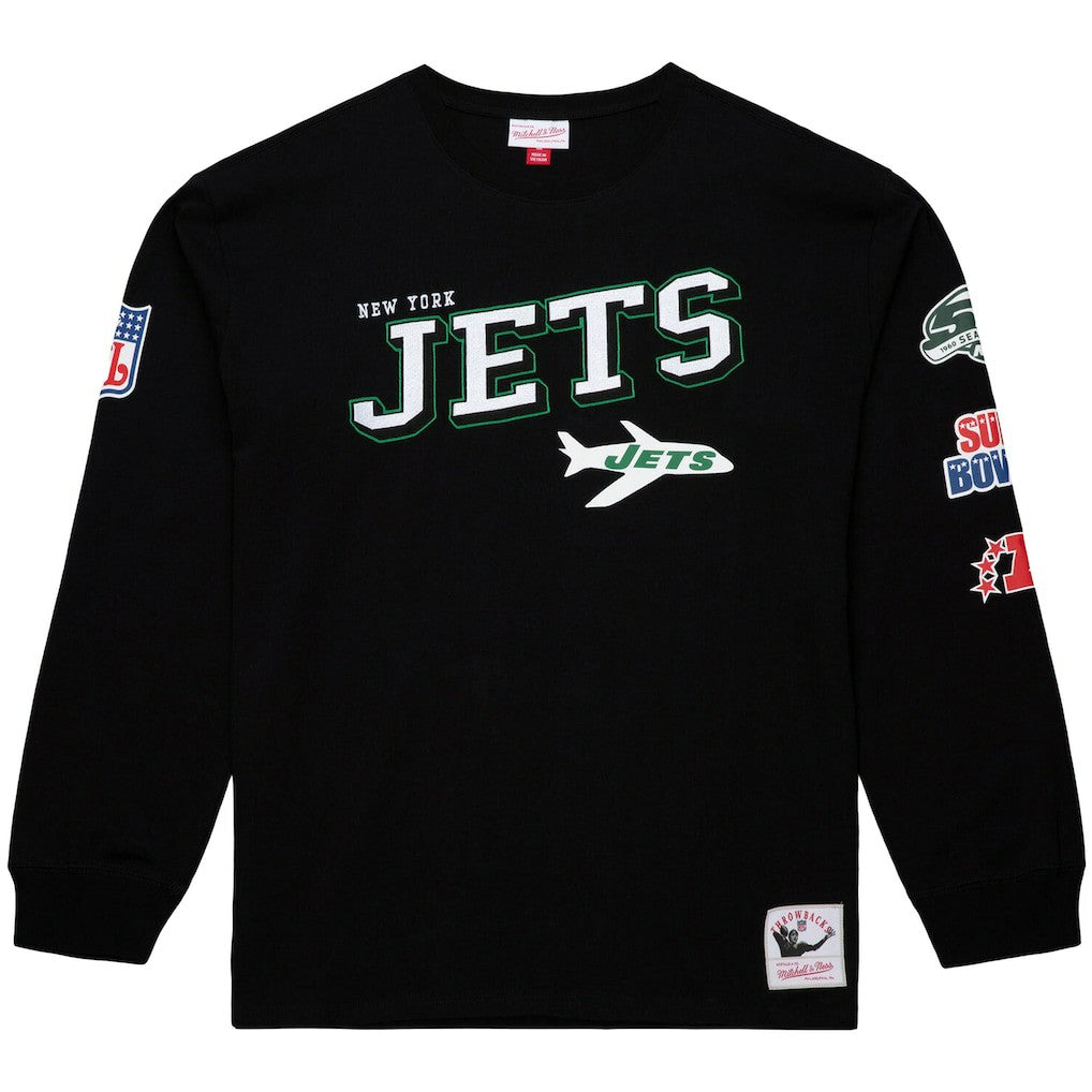 New York Jets Training Camp Vintage Logos Long Sleeve T-Shirt - Black T-shirts